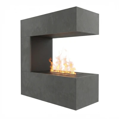 Glow Fire Schiller Wall Grau Wandmontierter Wasserdampfkamin – Realistischer Flammeneffekt